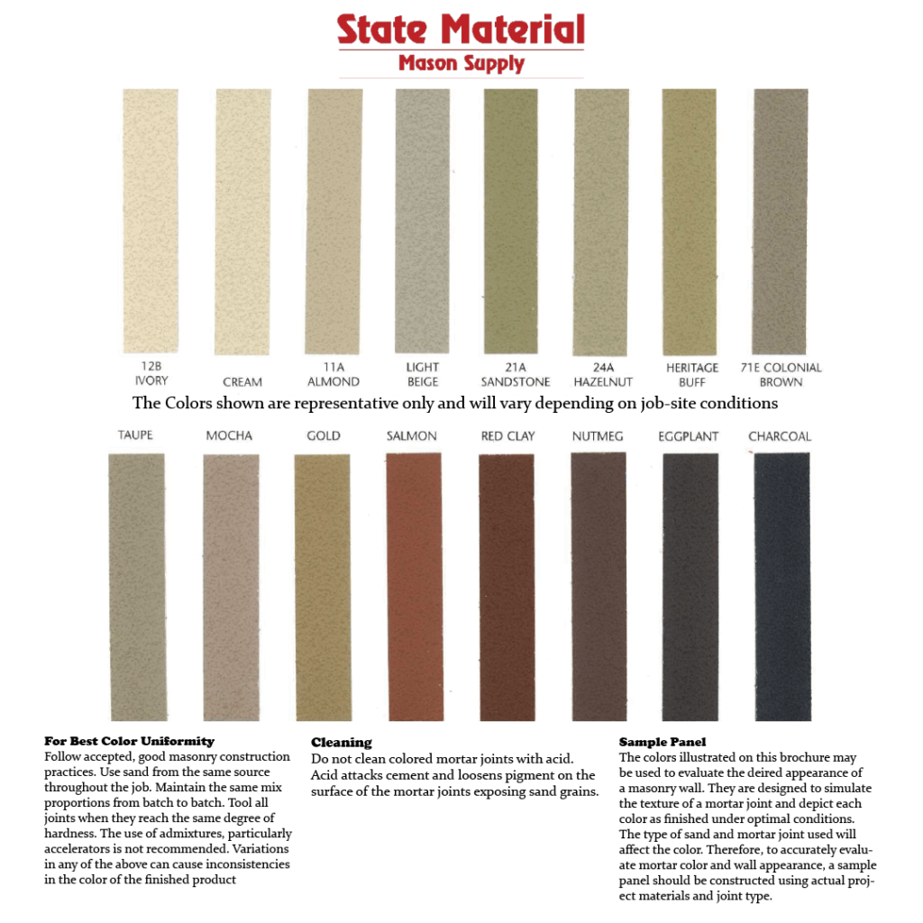 Lehigh Colored Mortar - State Material Mason Supply